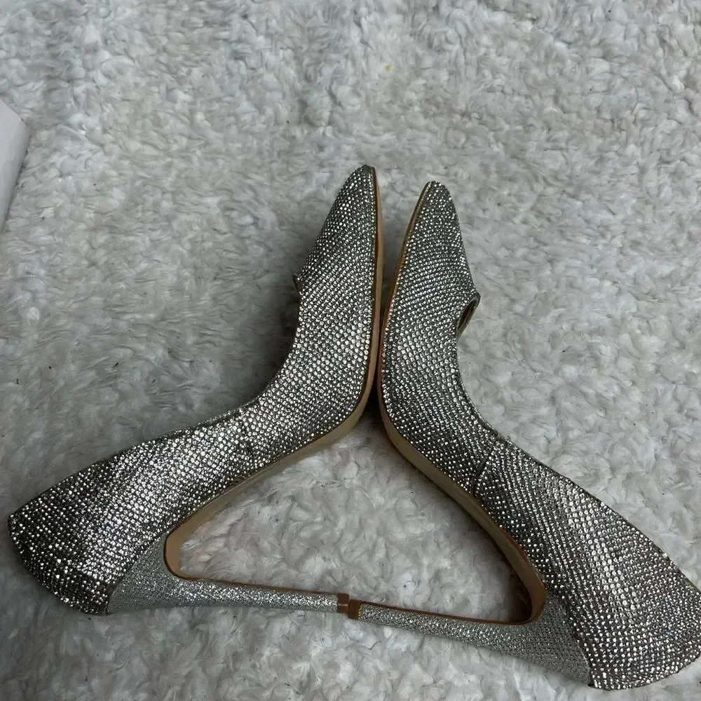 Steve Madden Alary Rhinestone slip on heels pointed toe size 7.5M